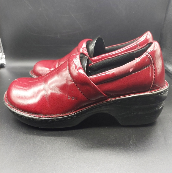 BOC Born Concept Shoes Womens 6M Peggy Clogs Slip On BC1632 Red Patent Leather - Picture 10 of 13